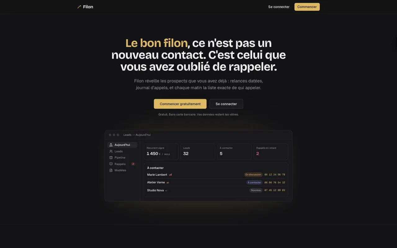 Preview of the Filon app