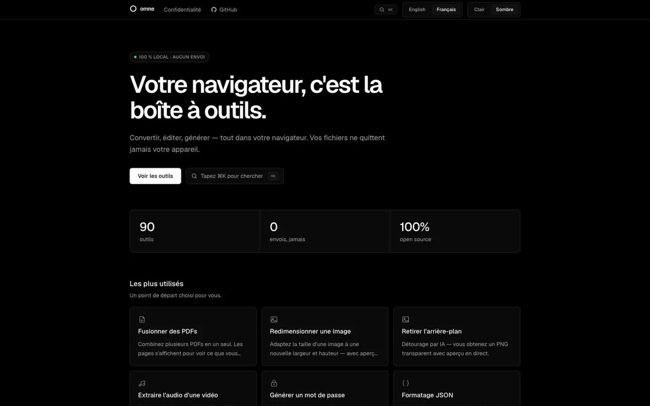 Preview of the omne app